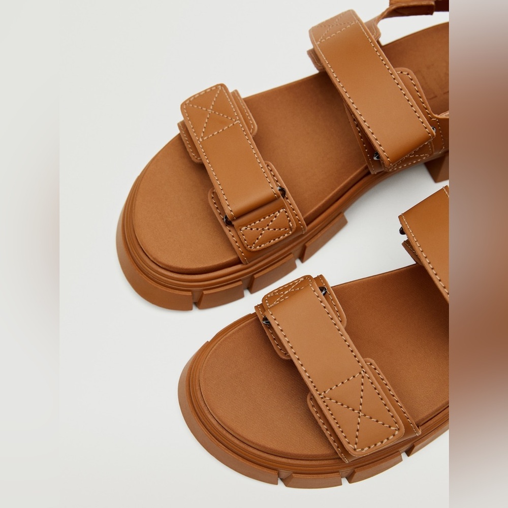 Mango Chunky Tan Women's Sandals - Picture 2 of 5